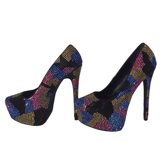 Steve Madden Dyvinal Camouflage Crystal Platform Stiletto Pump Women’s S… - Picture 10 of 12